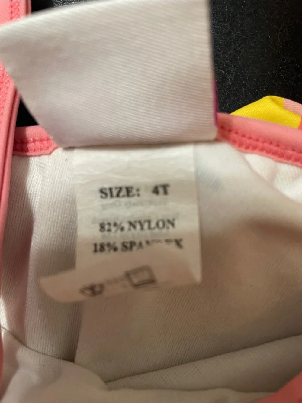 Kids Floral One-Shoulder Swimsuit - Pink & Yellow Sz.4T used good condition